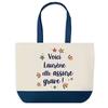 Tote Bag - PLANETEE - Laurène - Blue Background - Cotton - 40 X 45 Cm
