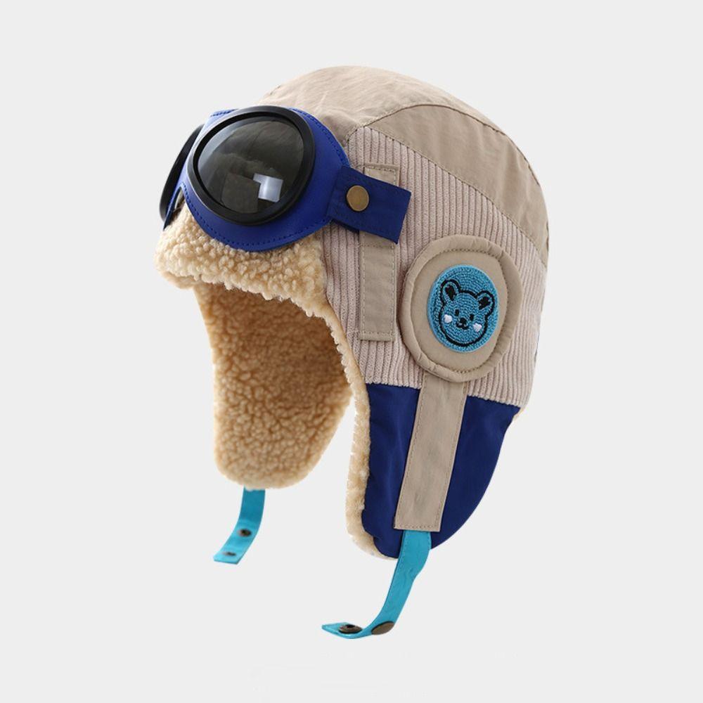 Warm Kids Earflap Hat Cute Lei Feng Hat Ear Protection Children's Plush Pilot Hat  Outdoor
