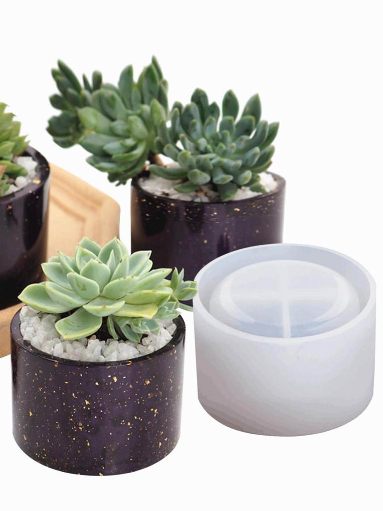 Succulent Plants Making Concrete Silicone Mold 3D Flowerpot Aromatherapy Plaster Candlestick DIY Cement Planter Pot Mould
