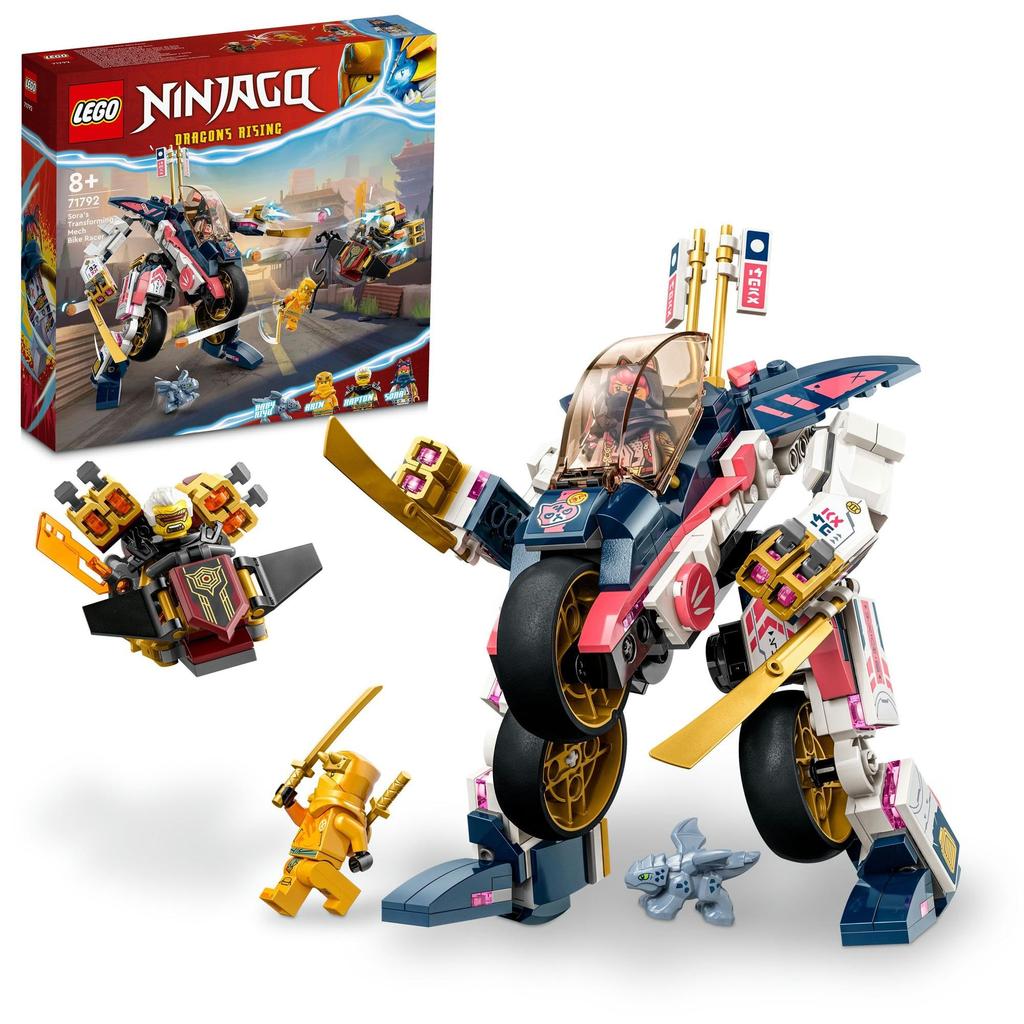 LEGO Ninjago Sora's Mech Bike Racer Toy, Perfect as a Birthday or Christmas Gift for Boys and Girls Ages 8, 9, and 10, Elementary School Students, Bat