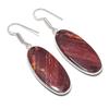 Natural Red Snakeskin Gemstone 925 Sterling Silver Jewelry Earring 2.09" AEE-10974