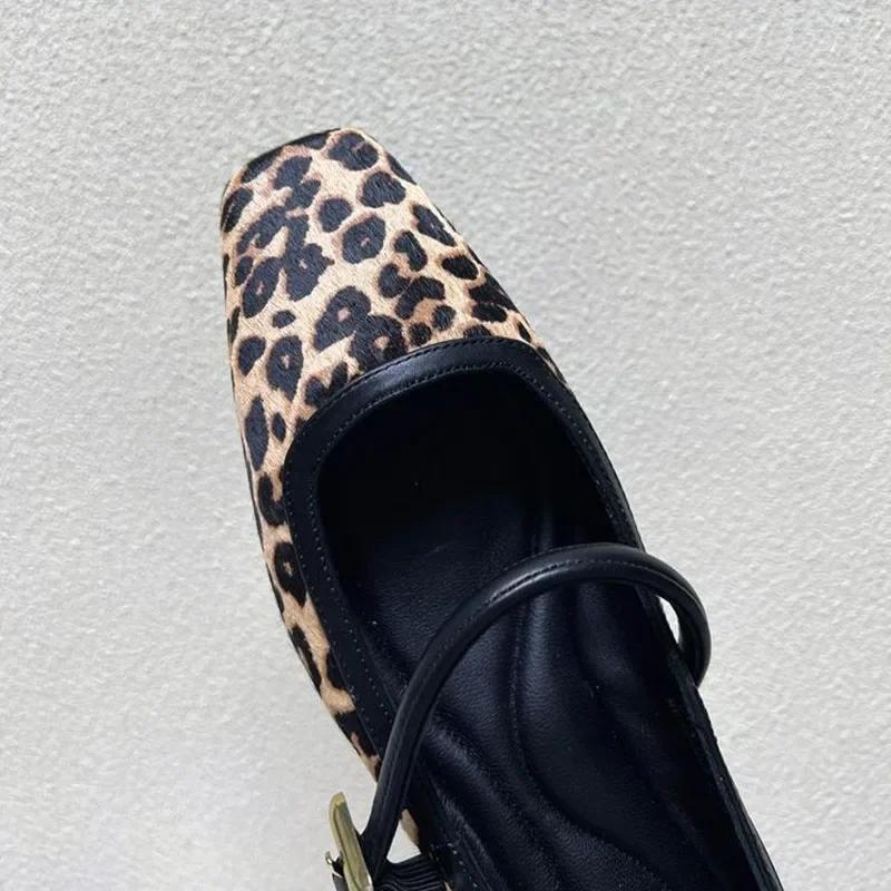 Fashion Fashion Women's Flat Shoes Round Toe Leopard Print Casual Shoes Woman Breathable Slip-on Outdoor Soft Mary Jane Shoes 2025