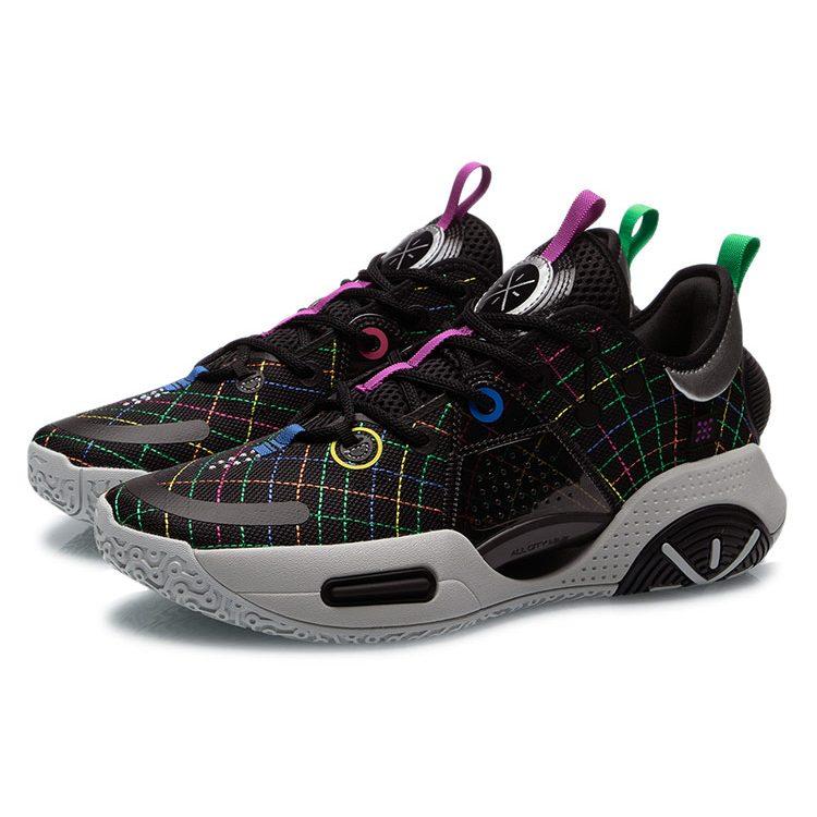 Li Ning All City 9 Youth Edition Basketball Shoes Men's Low Top Black ABAR051-3
