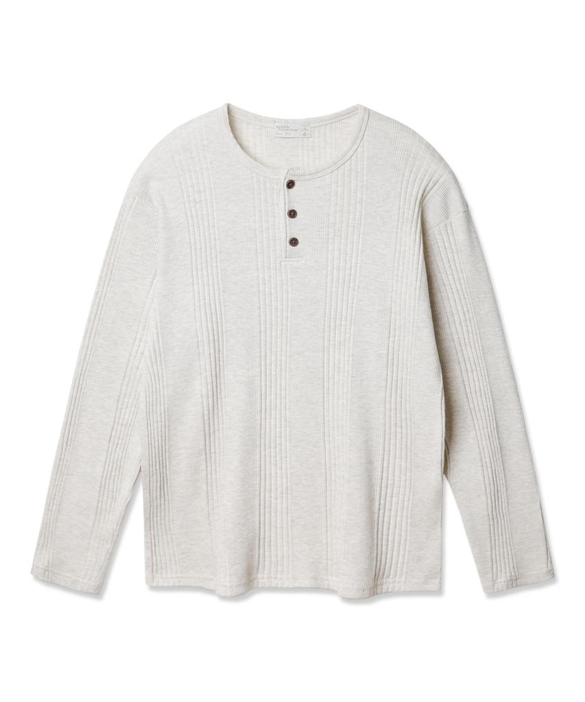 BAKKEN [Men] Henley Neck Long Sleeve T-Shirt Bk4224 (4 Colors)