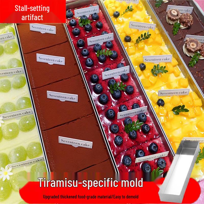 Tiramisu Mold & Ice Jelly Tray - Stainless Steel Rectangular Mousse Cake Tool