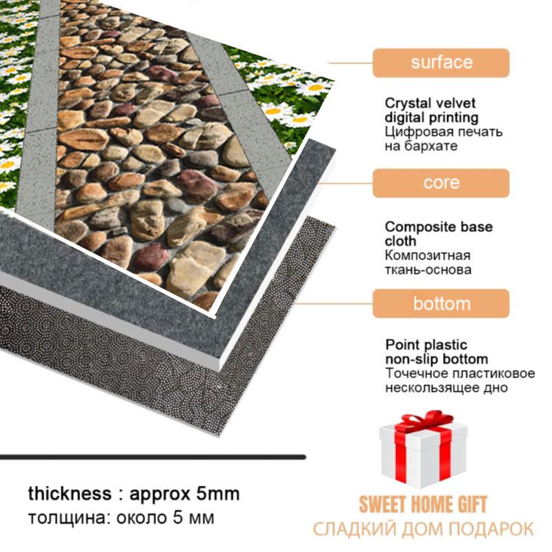 Pastoral Corridor Carpet Grass Stream Hallway Rug Flower Print Living Room Area Rug Kids Room Decor Play Mat Bedroom Kitchen Mat