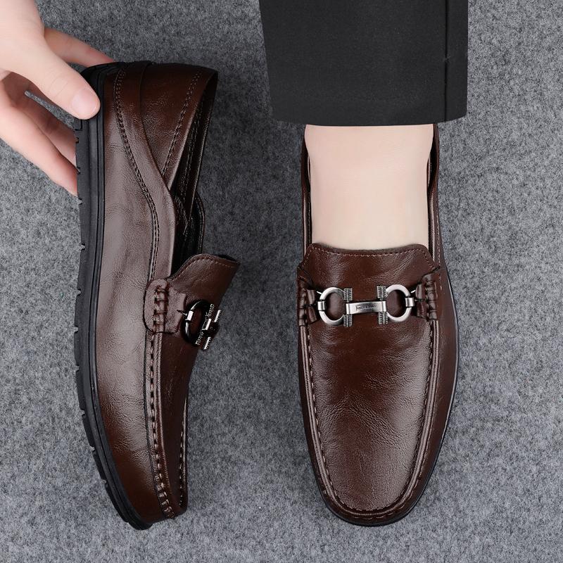 Casual Leather Shoes for Men Soft Sole 2024 Stylish Mens Loafers Fashion Designer Male Slip on Footwear Leisure Walk Moccasins