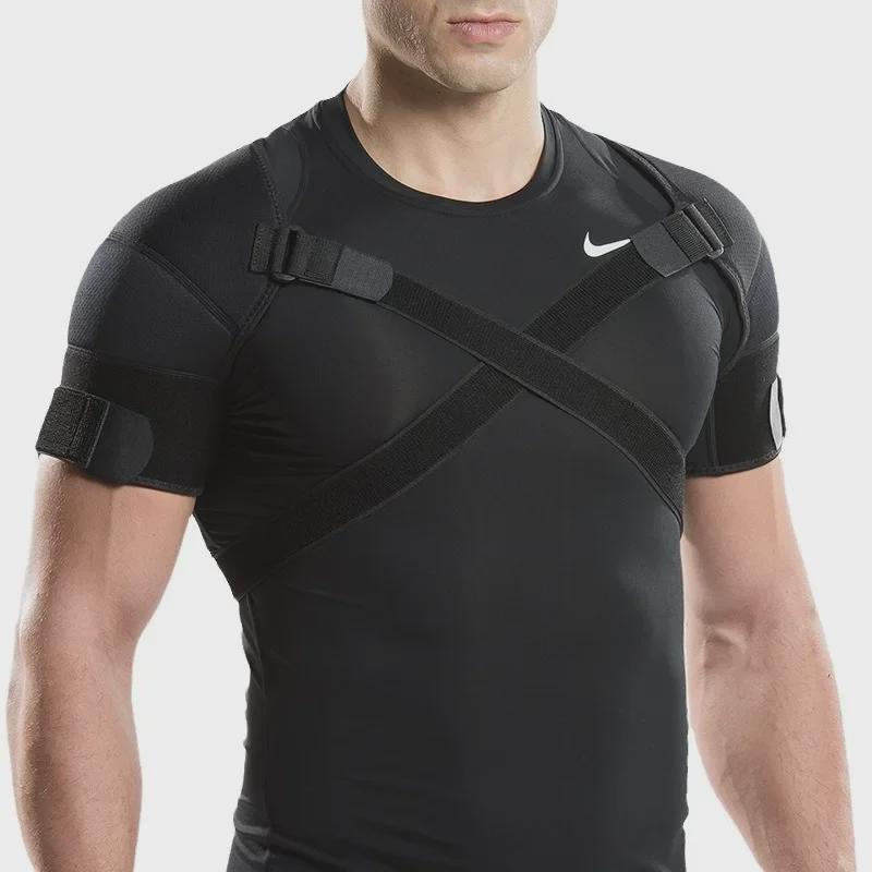 Adjustable Double Shoulder Brace for Back Pain Relief with Cross Straps