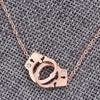 Stainless Steel Fashion Handcuff Necklace & Interlocking Bracelet Set for Women