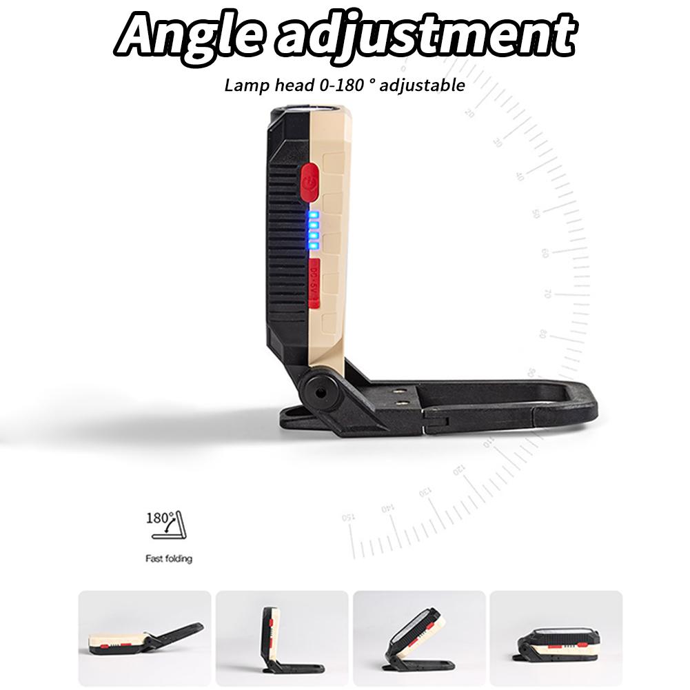 Cob Work Light With Strong Magnet 4 Lighting Modes Usb Rechargeable Multi-Function Maintenance Flashlight For Night Camping Emergency Repair