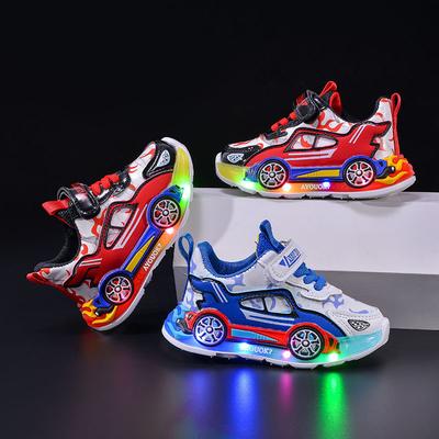 Mode Mädchenschuhe Frühling Neue Kinderschuhe Weiche Sohle Jungen LED-Lichtschuh Schlichte Kinder Sportschuhe Rutschfest Mädchen Freizeitschuh