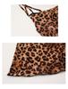 Leopard Print See-Through Nightgown: Sexy Butterfly Spaghetti Strap Loungewear Set for Women