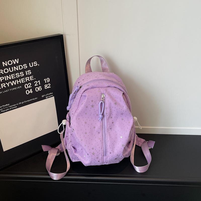 2026 New Trendy Versatile Backpack, Fashionable and Stylish, Large Capacity Travel Bag, Student Canvas Cute Star Backpack