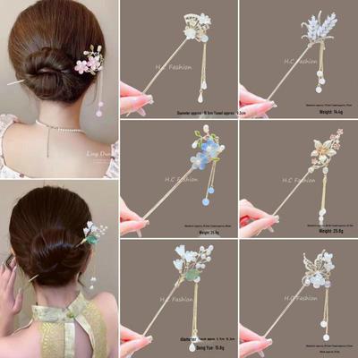 Cherry Blossom Tassel Hairpins: Elegant Hanfu Inspired Hair Accessories for Spring and Summer