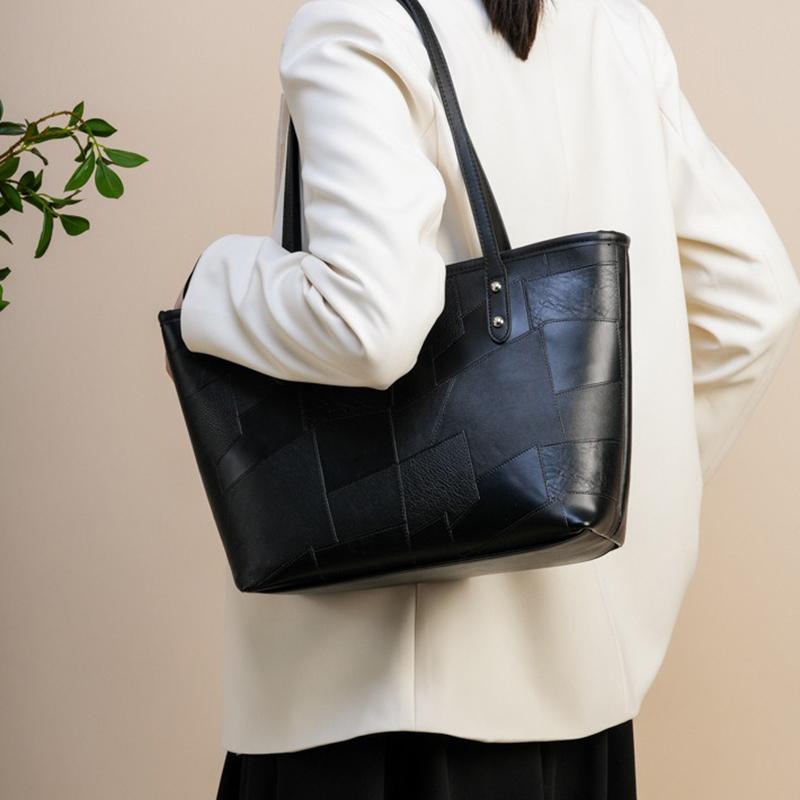 Высококачественная большая сумка в стиле ретро для женщин, новинка 2024 года, сумка на плечо для пригородных поездок чёрный