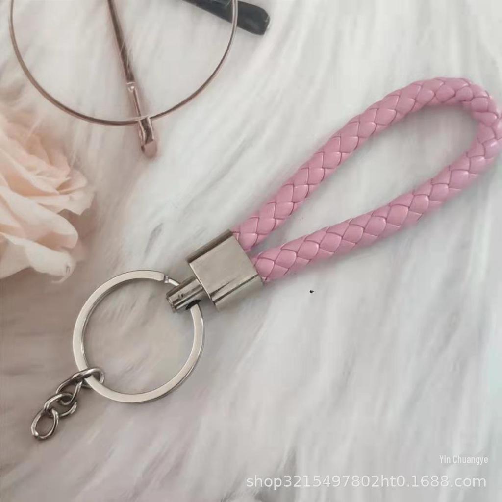 Gevlochten Lederen Touw Sleutelhanger met Poppenhanger - Modieus en Creatief Accessoire