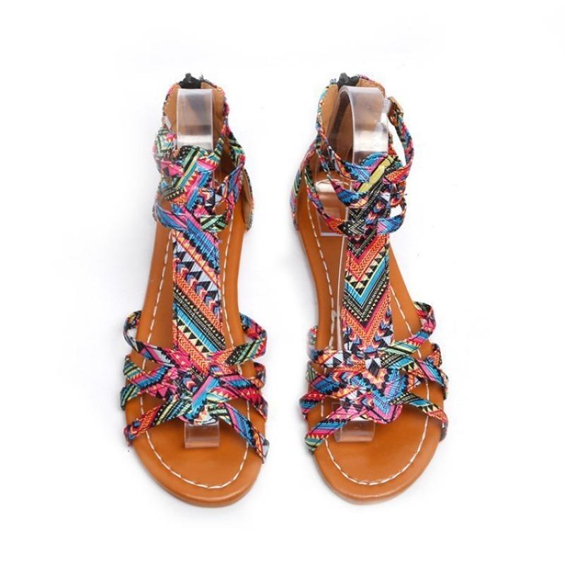Women's Sandals 2026Summer New Rome Sandals Designer Leopard-print Sandals for Women Flat Sandal Casual Open Toe Beach Sandalias