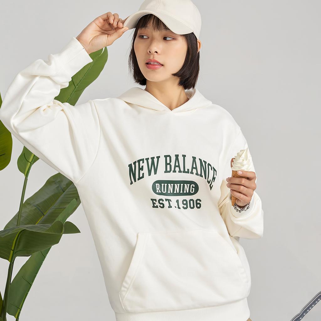 New Balance Sweatshirt Fall Winter Unisex Ecru AMT31313-CIC