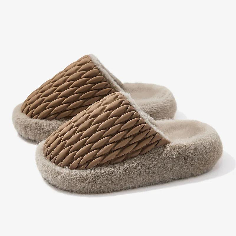 

Модные ZOKI Домашние Теплые Плюшевые Тапочки Женские 2024 Толстая Подошва Нескользящие Зимние Тапочки Женские Модные Швейные Теплые Хлопковые Туфли Слайды 44-45