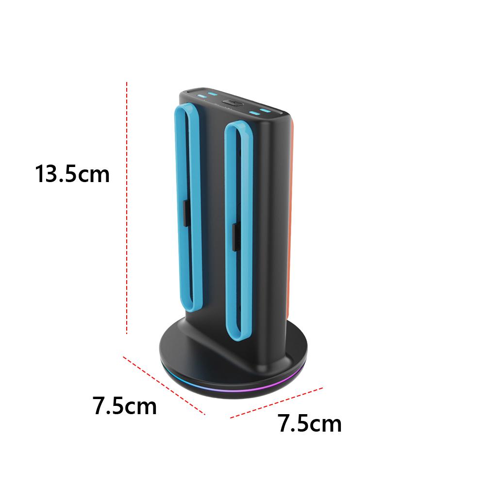 For Switch 2 Controller Charging Dock with USB-C Cable Fast Charging Station for Up to 4 Controllers with 360° LED Indicators