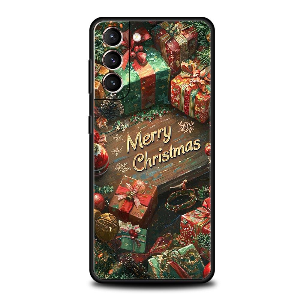 Merry Christmas Phone Case Cover for Samsung Galaxy S26 S25 S24 S23 S22 S20 S21 FE Ultra S25 Edge Plus 5G Soft TPU Shell Fundas