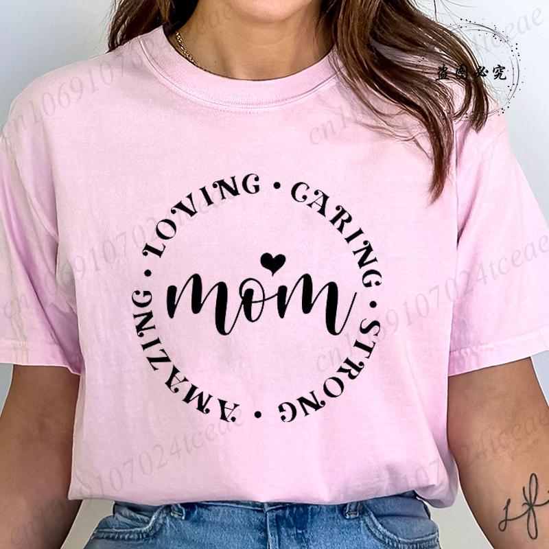 Funny Mom Life Design Graphic T Shirts Women Blessed Mama Mom Quotes Streetwear Tee Shirt Short Sleeve Clothing O Neck T Shirt