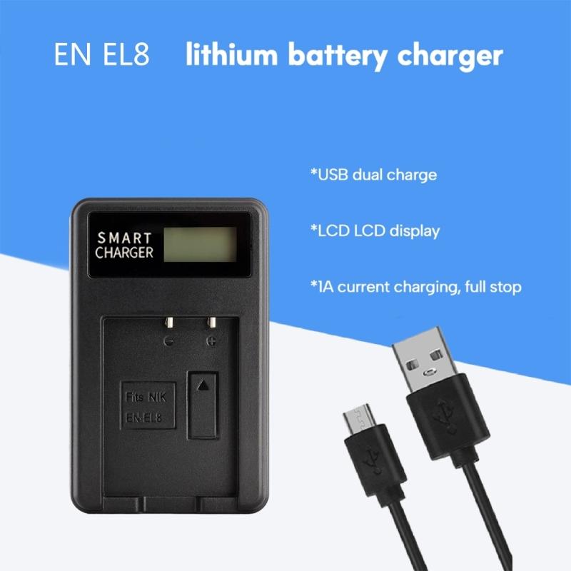 EN-EL8 LCD USB Charger for S52C P1 P2 S50 S50C S51 S51C S52 S52c S7c Camera Charging Dock Accessories