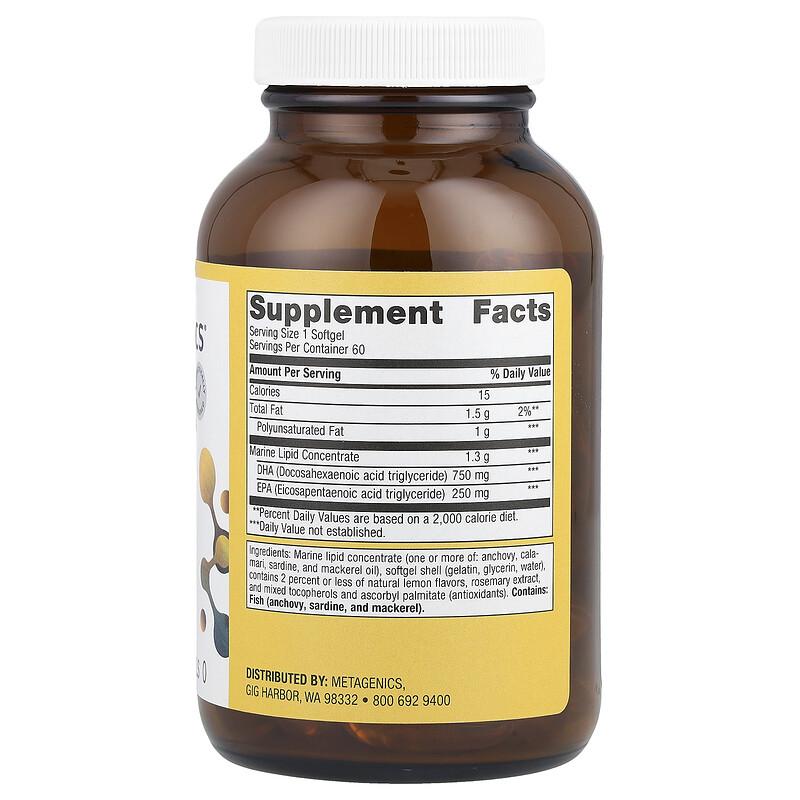 OmegaGenics®, Neuro Fish Oil, 1,000 mg, 60 Softgels