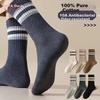 Yaya Men's Summer Socks [100% Cotton + 10A ] Odor-Resistant Sweat-Absorbing Mid-Calf Socks