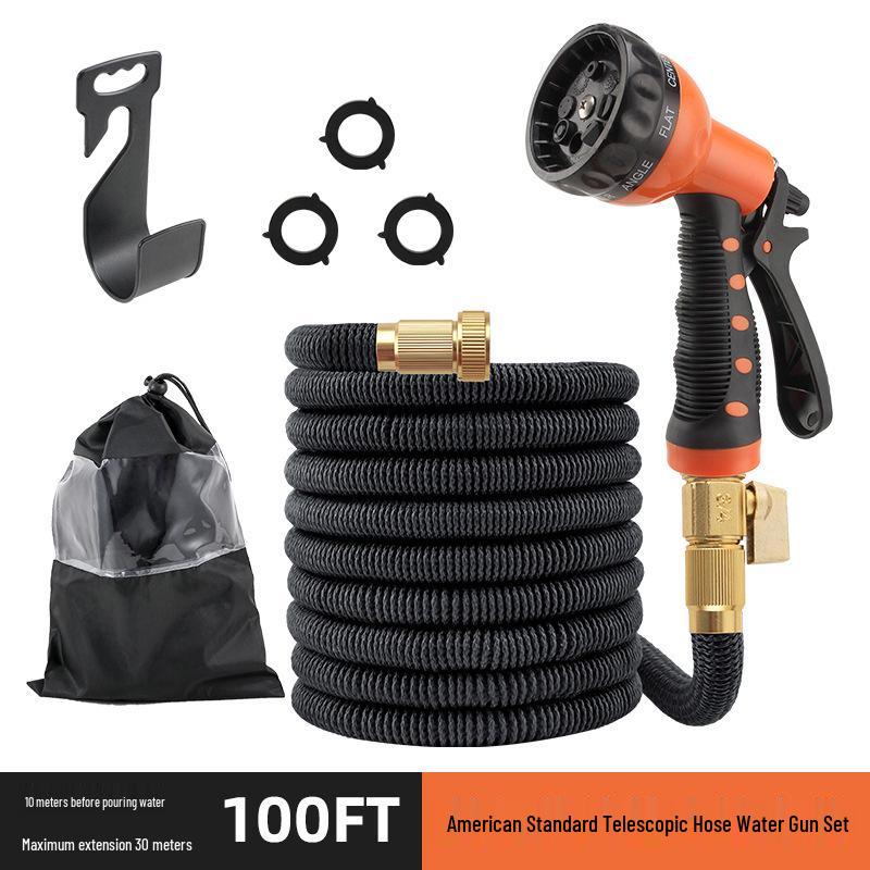 Automatic Retractable Magic Hose with Garden Sprinkler & High-Pressure Car Wash Water Gun