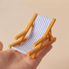 112 Mini Scale Foldable Beach Chair for Dollhouse Striped Deck Chair Outdoor Mini Furniture for Kids Room Decor