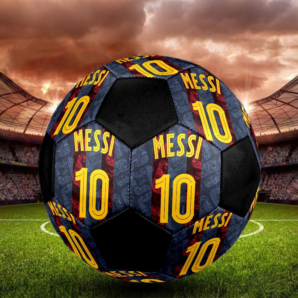 Messi 10 Soccer Ball Colorful All Ages Machine Stitched PVC Competition Ready Durable High-Bounce.SIZE5