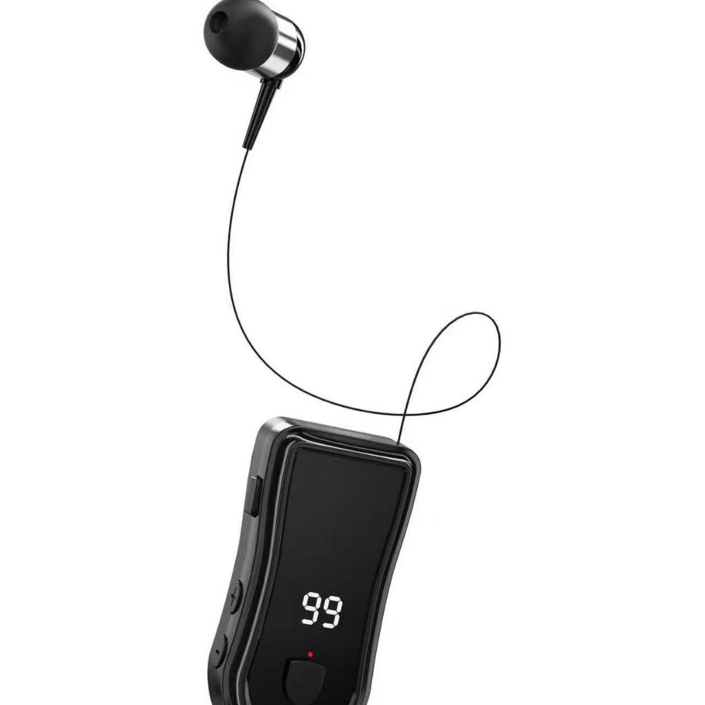 

X-50 Bluetooth Earphone: Retractable, Single Ear, Clip-on In-ear for Business & Car Use срібний