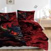 3pcs Anime Demon Mask Comforter Set with 1 Quilt Cover and 2 Pillowcases (No Core) - Home Decor, Festival Gift, Polyester Fabric, Anime Cartoon Design