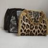 2025 Fashion Weaving Side Line Leopard Women Handbags Luxury Designer Lady Chain Crossbody Bags Travel Vacation Messenger Bag