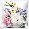 Retro Oil Painting Style Rose Flower Cushion Cover Pink Semi-Double Large Floral Sofa Decorative Throw Pillow,