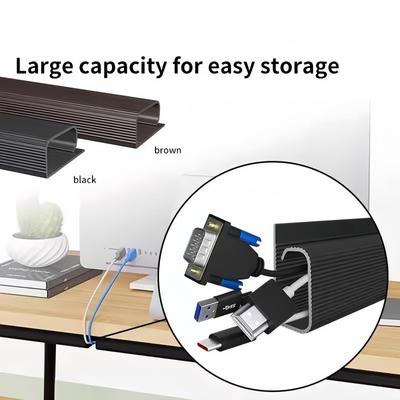 Channel Desk Cable Organizer Wire Management Accessories Network Cable Power Cord Protecter No Drilling Under Desk Management Tray