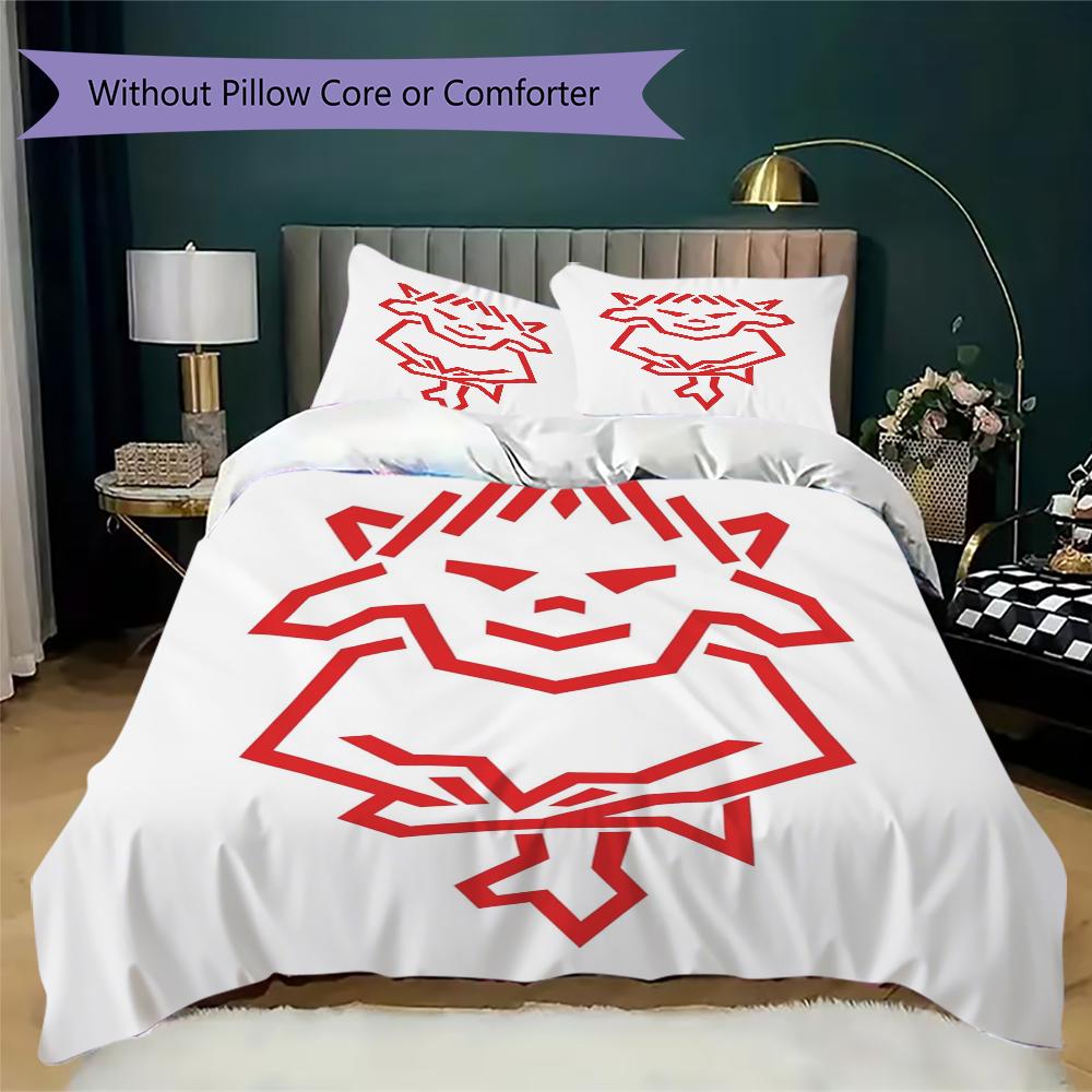 Lincoln City FC Pattern Bedding uilt Set uilt Cover Pillowcase Home Decoration Birthday Gift (1 * duvet cover + 2 * pillowcase without core)