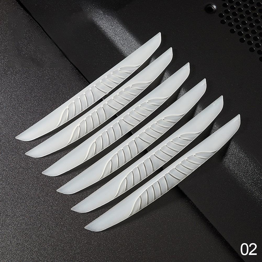 6Pcs Universal Luminous Car Door Edge Scrape Protective Strips Guard Bumper Guards Protector Rearview Mirror Protection