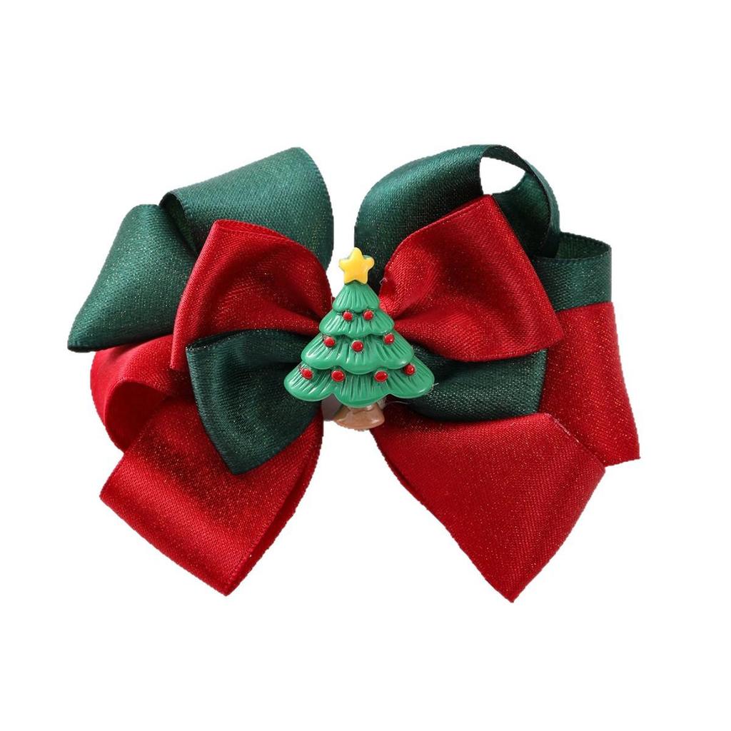 Children's Christmas Princess Red Bow Hair Clip