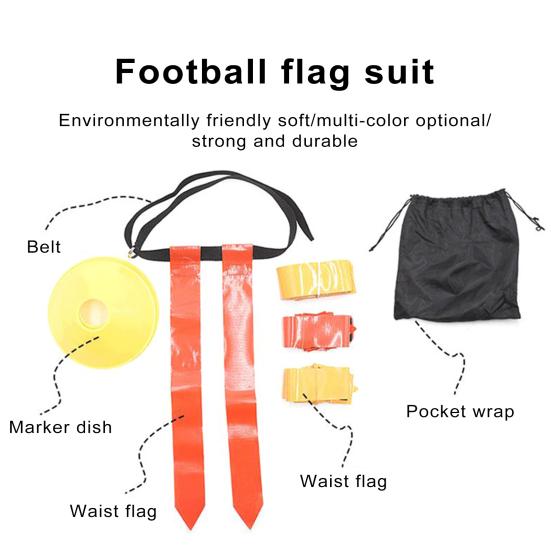 Set De Flag Football Réglable – 5 Ceintures Avec Drapeaux – PP