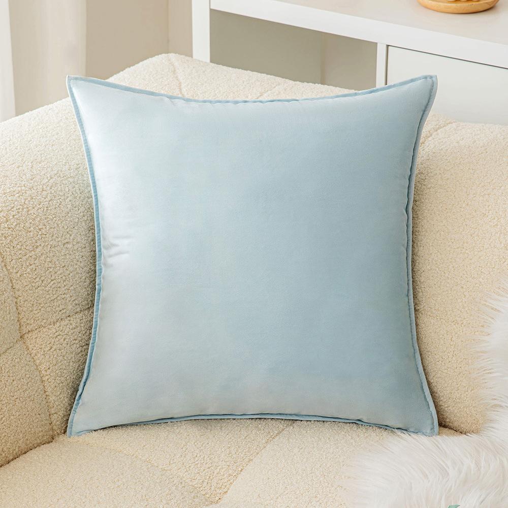 Bordered Velvet Lumbar Pillow Cover Ultra Soft Plush Hotel Style Sofa Decor Cozy Home Comfortable Elegant Accent