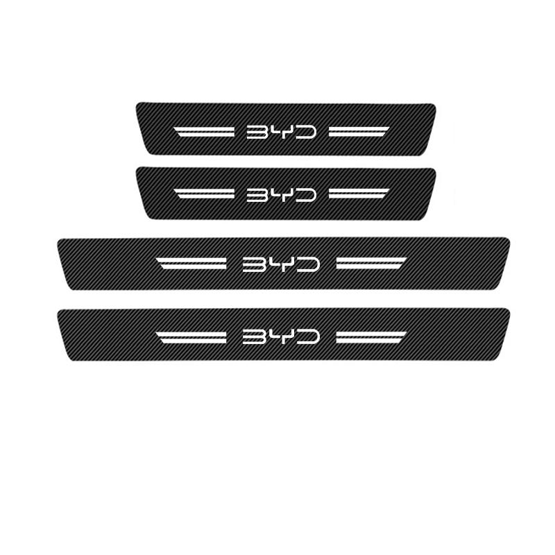 Carbon Fiber Car Door Sill Sticker Auto Door Threshold Strip For BYD Atto3 Han Song plus Seagyll V2l Dolphin F3 E6 G3 I3 Ea1 Dmi