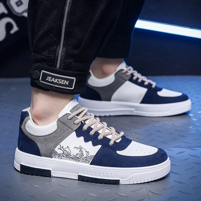 Sneakers Uomo Trend Scarpe da Skateboard per Uomo Sneakers Casual Uomo Versatili Cuciture Platform Scarpe Studente Tenis Masculino
