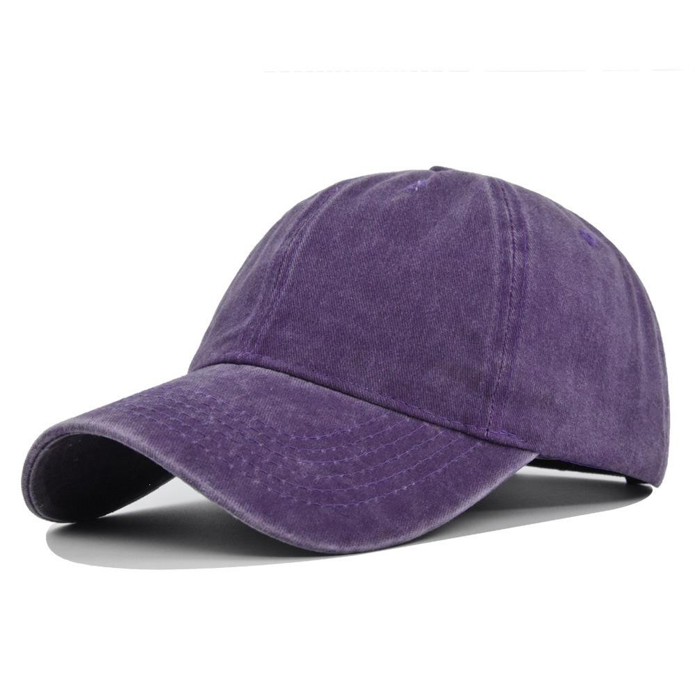 Solid Color Washed Baseball Cap - Adult & Kids - Distressed Duckbill Cap - 6-panel Curved Brim - Large Head Size - Plain Cap