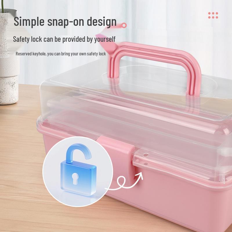 Three-Layer Folding Art Storage Box for Students