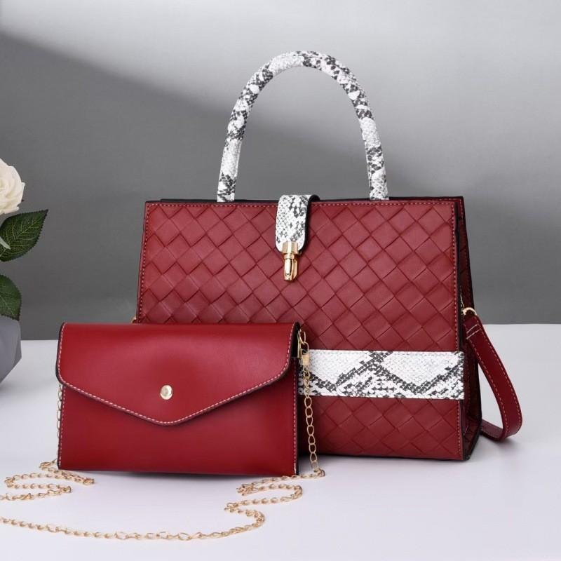 Contrast Color Large Capacity Single Shoulder Crossbody Bag With Weaving Design