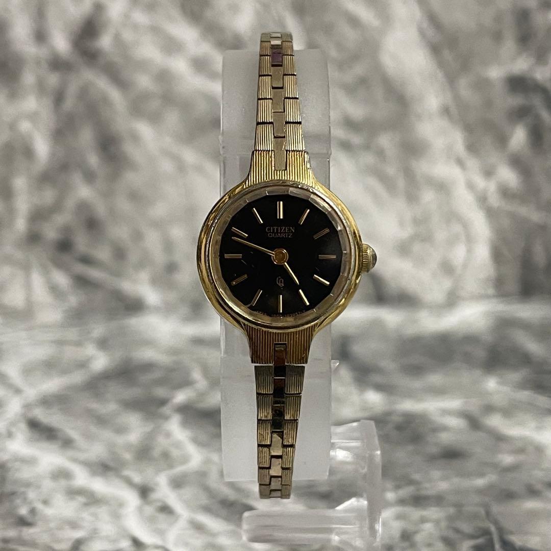 Used [In operation] Citizen CITIZEN women s black gold wristwatch