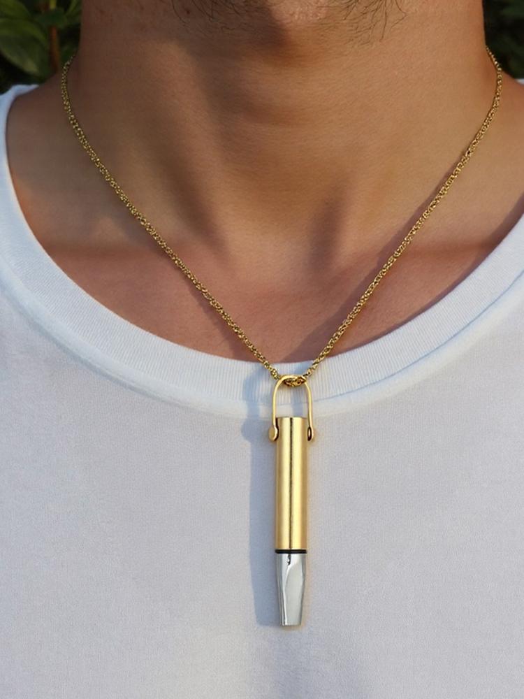 Breathing Necklace with Filter Cotton Titanium Steel Pendant Wear Resist Mindfulness Necklace for Smoking Cessation Tool