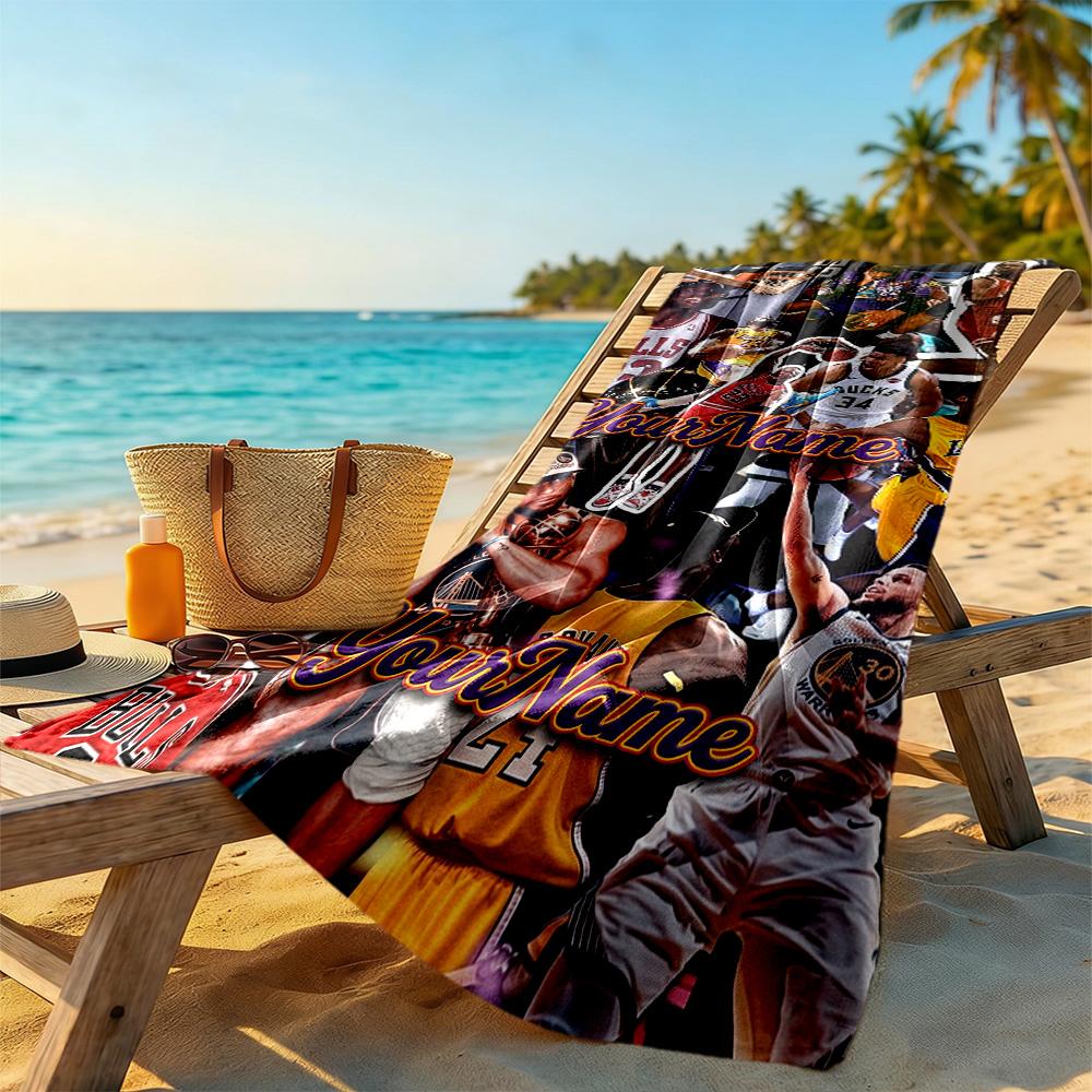 Curry Personalized Text Beach Towel Super Soft Microfiber Quickdry Fabric Suitable For Swimming Gym Camping Yoga Vacation